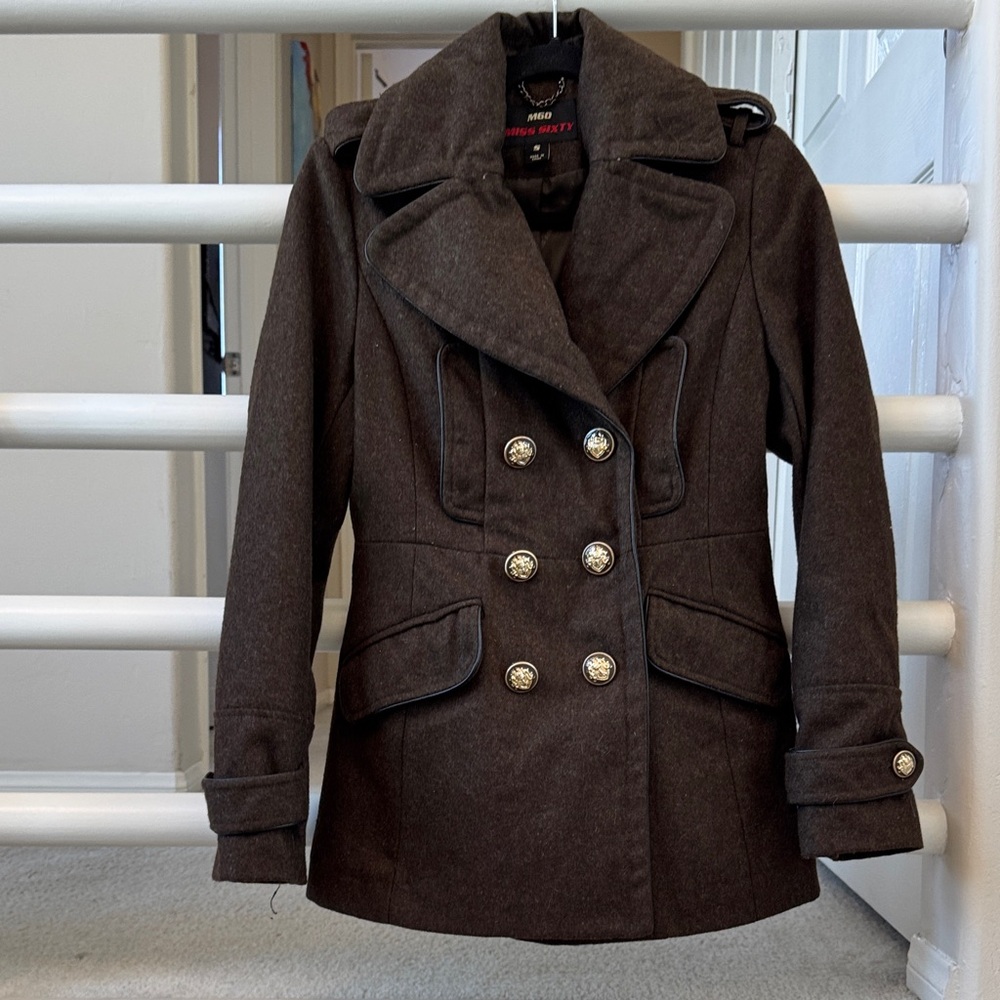 Miss Sixty Dark Brown Pea Coat